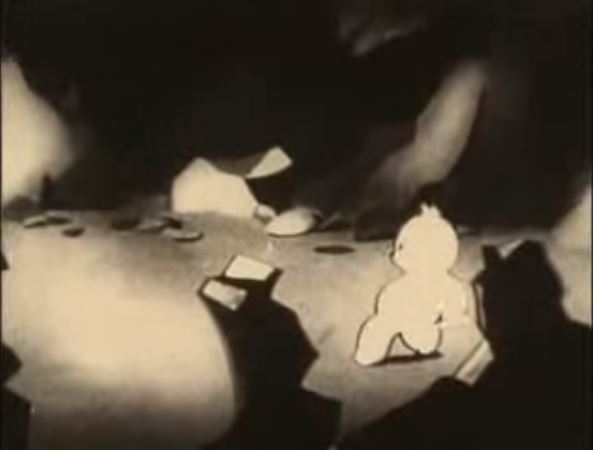 Still uit de Tom Poes film Het Geheim van de Grot (1944)