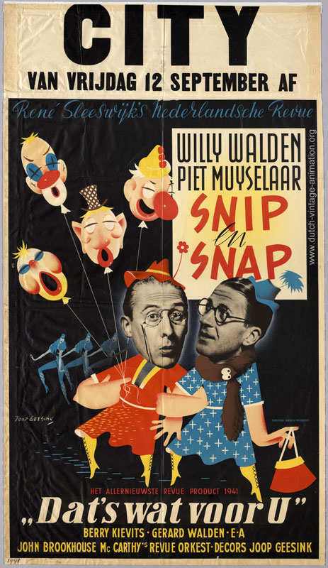 Promotieposter Snip en Snap Revue (1941)