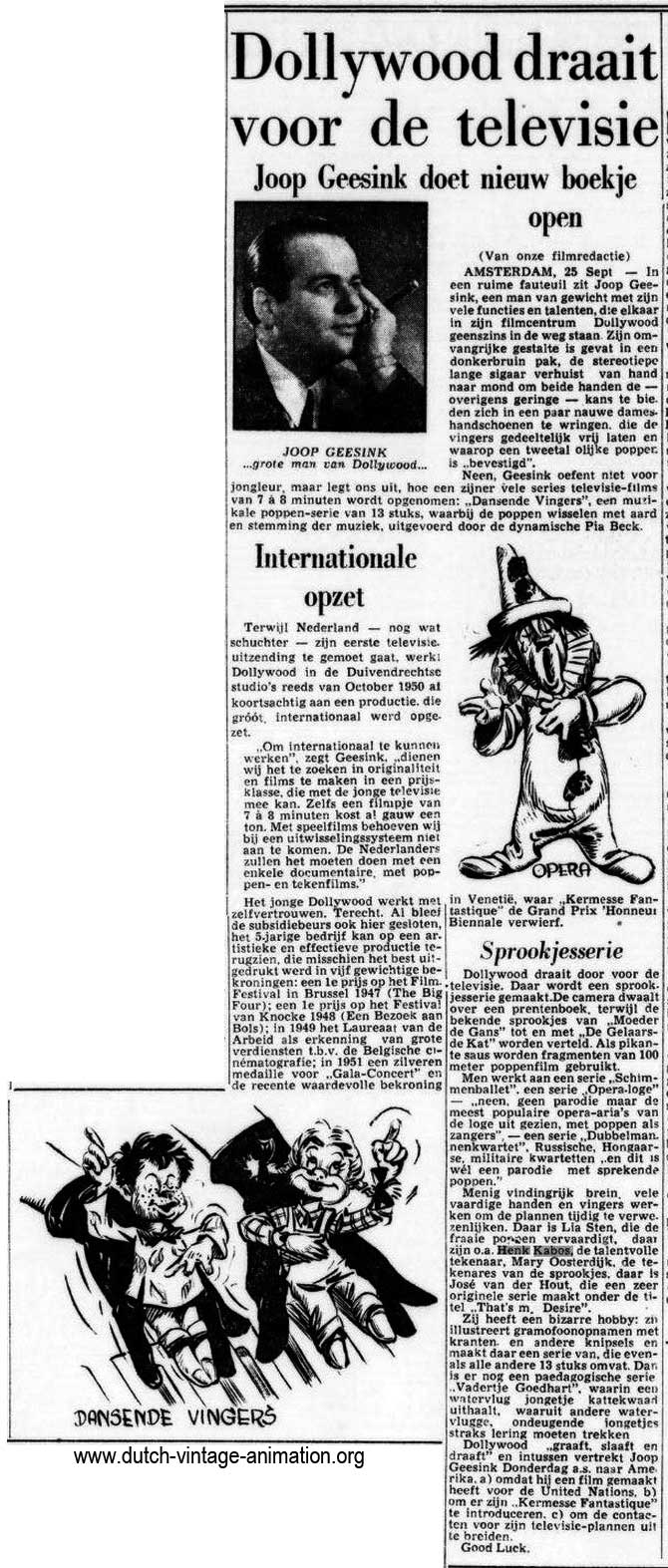 Artikel in de telegraaf (1951)