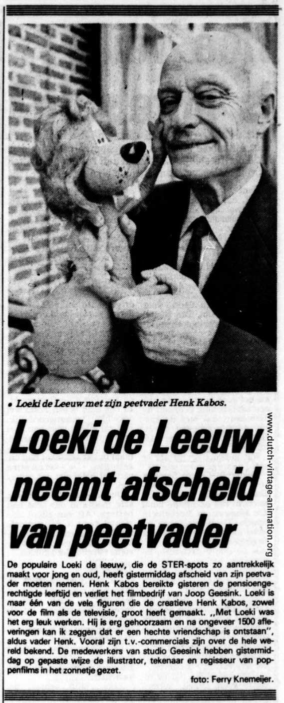 Loeki de Leeuw neemt afscheid van peetvader (1977)