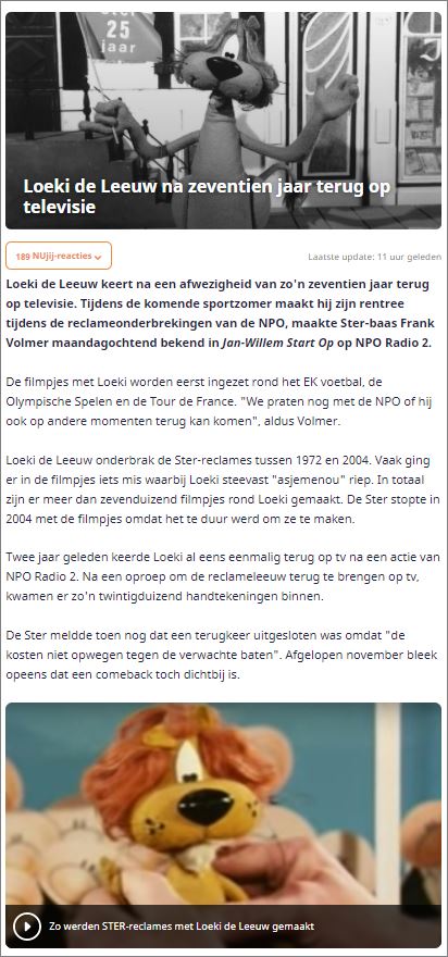 Loeki de Leeuw keert terug op televisie